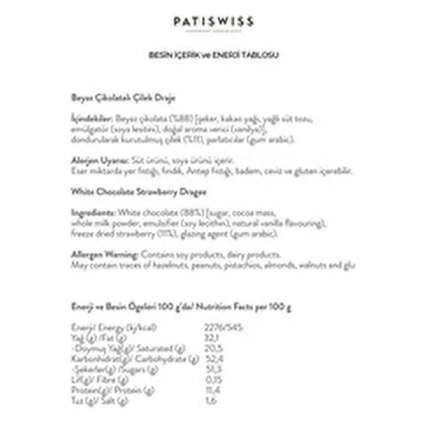 Patiswiss Beyaz Çikolata Kaplı Çilek Draje 80 gr - Görsel 7