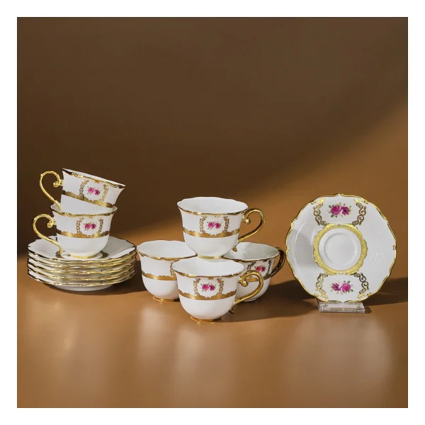 Karaca Royal Bone Elizabeth 6 Kişilik Kahve Fincan Takımı - Görsel 6