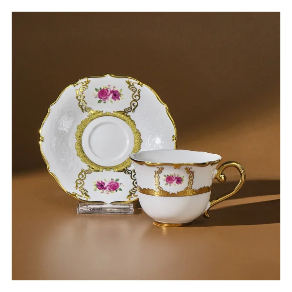 Karaca Royal Bone Elizabeth 6 Kişilik Kahve Fincan Takımı - Görsel 3