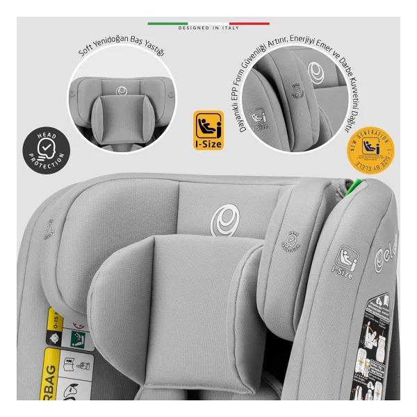Elele ModenaFix 2 360° Dönebilen Isofixli 0-36 kg Oto Koltuğu - Görsel 4