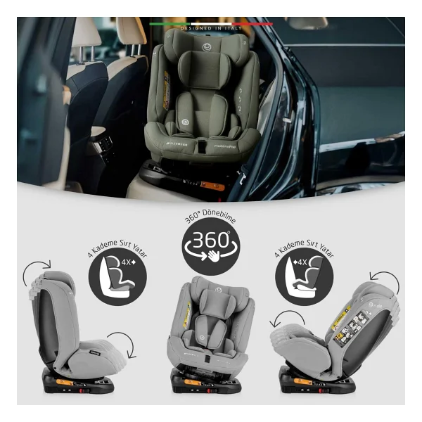 Elele ModenaFix 2 360° Dönebilen Isofixli 0-36 kg Oto Koltuğu - Görsel 5