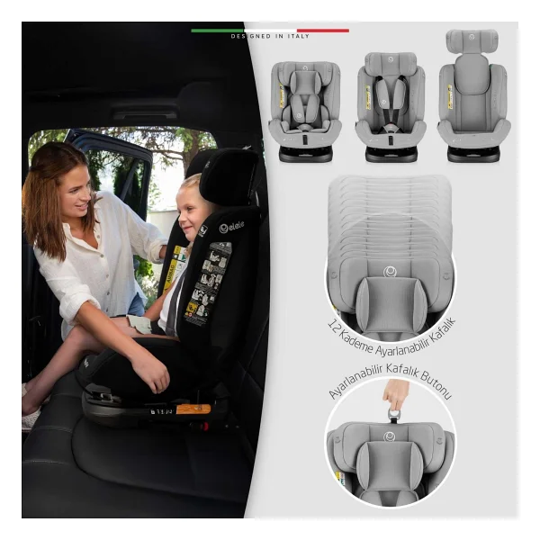 Elele ModenaFix 2 360° Dönebilen Isofixli 0-36 kg Oto Koltuğu - Görsel 7