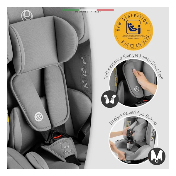 Elele ModenaFix 2 360° Dönebilen Isofixli 0-36 kg Oto Koltuğu - Görsel 8