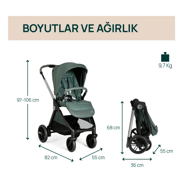 Chicco Bellagio Fir Tree Bebek Arabası - Görsel 4