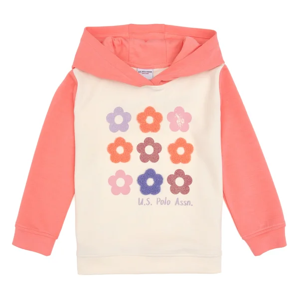 U.S. Polo Assn 50318011-VR105 Kapüşonlu Somon Kız Çocuk Sweatshirt - Görsel 4