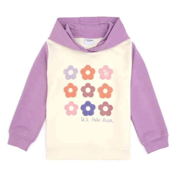 U.S. Polo Assn 50318011-VR034 Kapüşonlu Lila Kız Çocuk Sweatshirt - Görsel 4