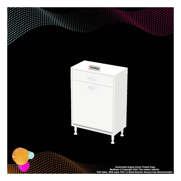 Eliusta Asil 60 Cm Kirli Çamaşır Sepetli Banyo Dolabı 1 Çekmeceli Mutfak Çok Amaçlı Dolap 60X88x32,5 Cm - Görsel 8