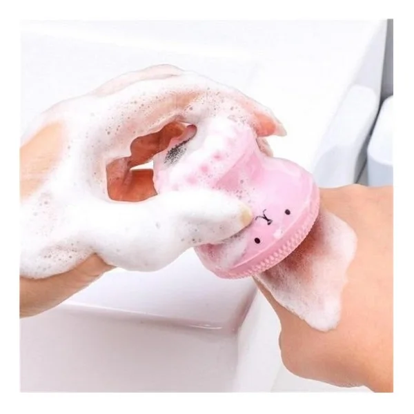 OLLEVRA Peeling Etkili Mini El Yüz Cilt Temizleme Fırçası Silikon Temizlenmesi Kolay Siyah Nokta Giderici - Görsel 2