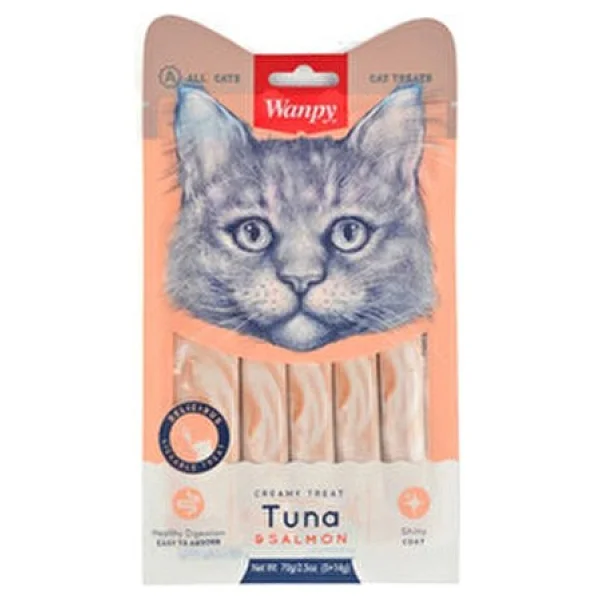 Wanpy Ton Balıklı ve Somonlu 25x14 gr Krema Kedi Ödül Maması - Görsel 2