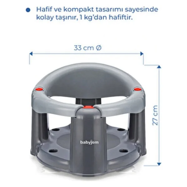 Babyjem Önden Açılır Banyo ve Mama Oturağı Gri - Görsel 9