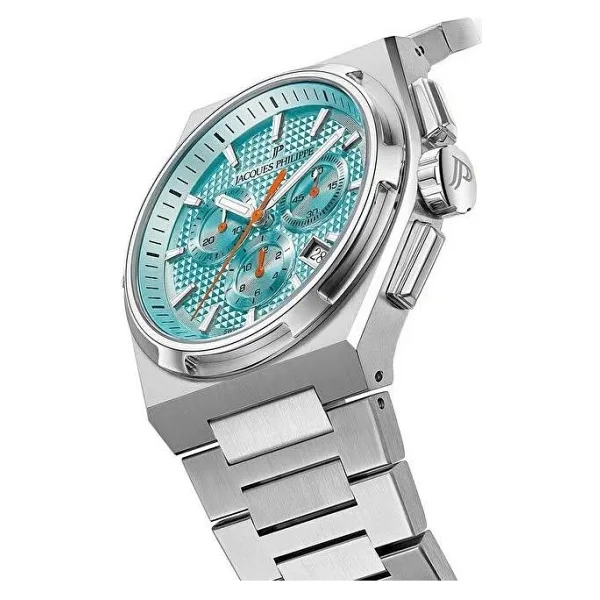 Jacques Philippe Aurora Chrono JPQGC4113X6LBXS Gümüş-Turkuaz Çelik Kordon Erkek Kol Saati - Görsel 6