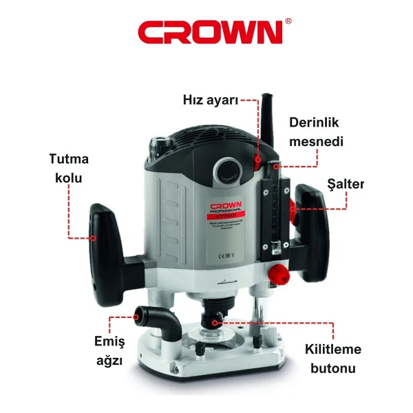 Crown CT 11001 2100 W 12 mm Freze - Görsel 10