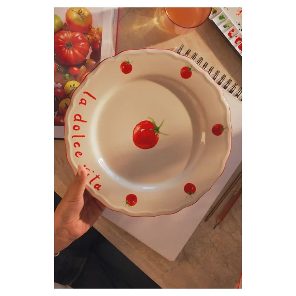 Rakle X Bengi Kurtcebe Pomodoro 28 cm 4'lü Servis Tabağı - Görsel 7