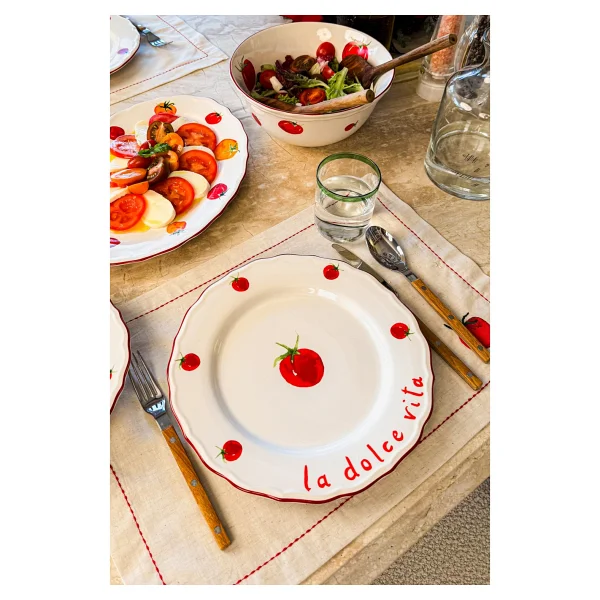 Rakle X Bengi Kurtcebe Pomodoro 28 cm 4'lü Servis Tabağı - Görsel 2