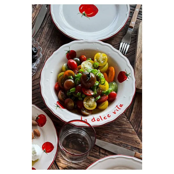 Rakle X Bengi Kurtcebe Pomodoro 23 cm 4'lü Yemek Tabağı - Görsel 2