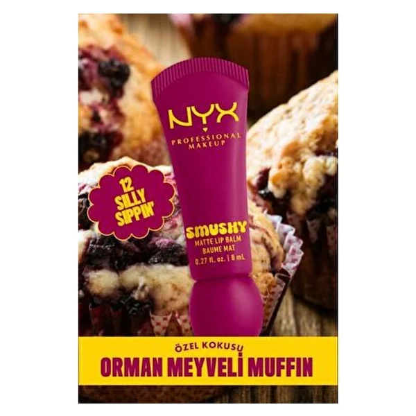 NYX Professional Makeup Smushy Yumuşacık Mat Dudak Balmı - 12 Silly Sippin' Kadifemsi Bitiş - Görsel 6