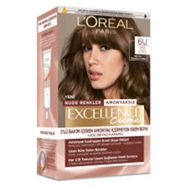4 Adet Loreal Excellence Creme Nude Renkler Saç Boyası 6U Koyu Kumral - Görsel 2
