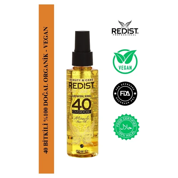 Redist Overdose 40 Bitkili 150 ml Saç Bakım Yağı - Görsel 5