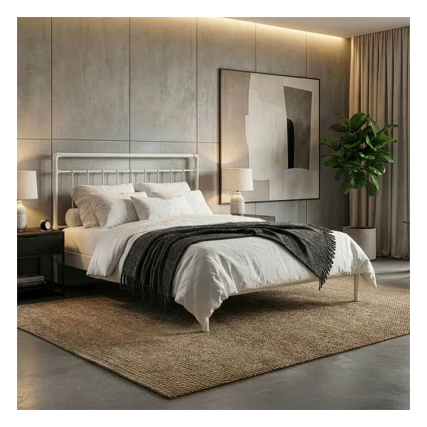Unimet Odin-S Metal Karyola - Beyaz - Konik Geçme - Konfor Destekli Latalı - 140x190/140x200/160x200/180x200 - 140 x 200 cm - Görsel 5