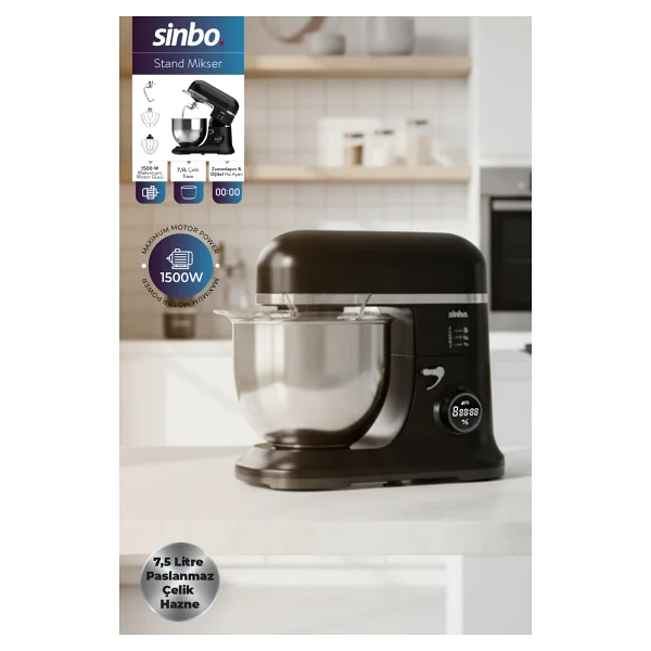 Sinbo SMX-2773 1500 W 7.5 lt Stand Mikser - Görsel 4