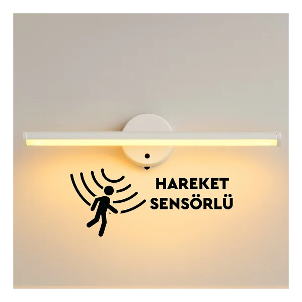 Nobbystar Sök-Tak Sensörlü Beyaz Işık Yapışkanlı Pilli Led Aplik 38cm - Görsel 9