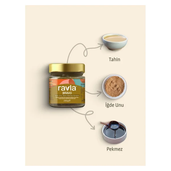 Ravla Bravo İğde Unlu Tahin Pekmez Karışımı 230 gr - Görsel 2