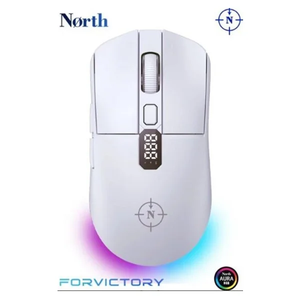 North Odin Pro WL Beyaz Şarjlı Optik Kablosuz Oyuncu Mouse - Görsel 10