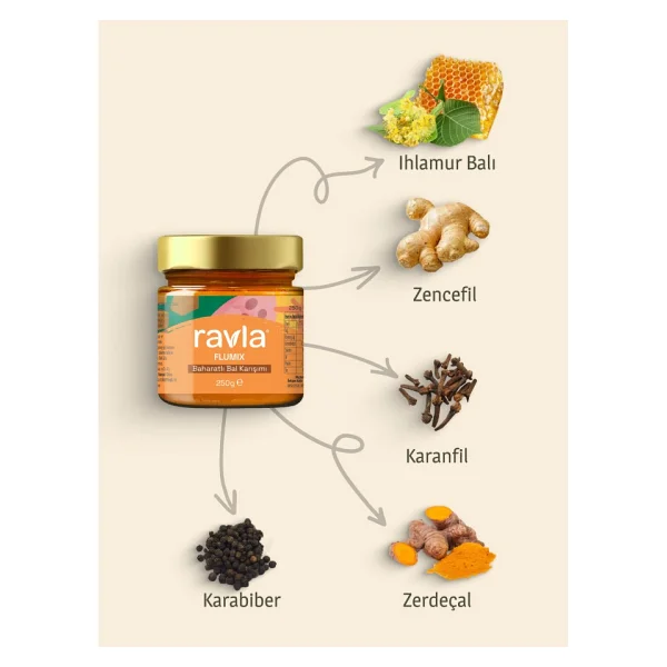 Ravla Kids Flumix Baharatlı Bal Karışımı 250 gr - Görsel 2