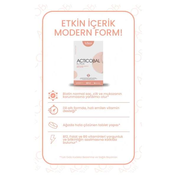 Infless Acticobal B12 Plus 30 Dil Altı Tablet - Görsel 8