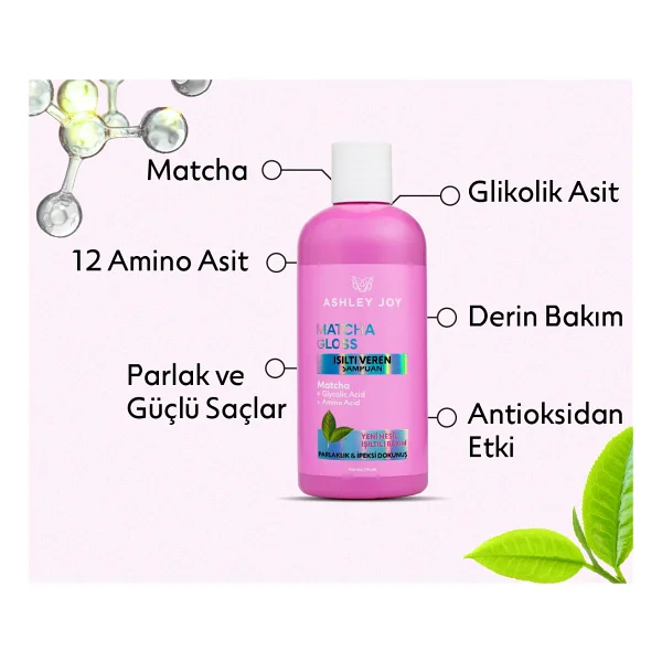 Ashley Joy Matcha Gloss Işıltı ve Parlaklık Veren 400 ml Şampuan - Görsel 7