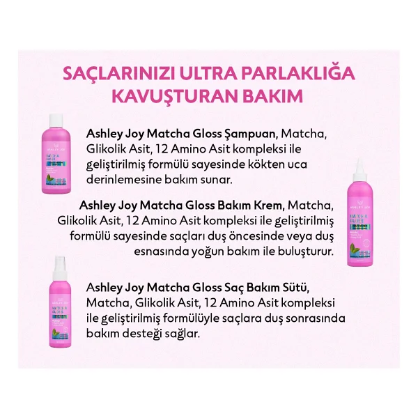 Ashley Joy Matcha Gloss Işıltı ve Parlaklık Veren 400 ml Şampuan - Görsel 9