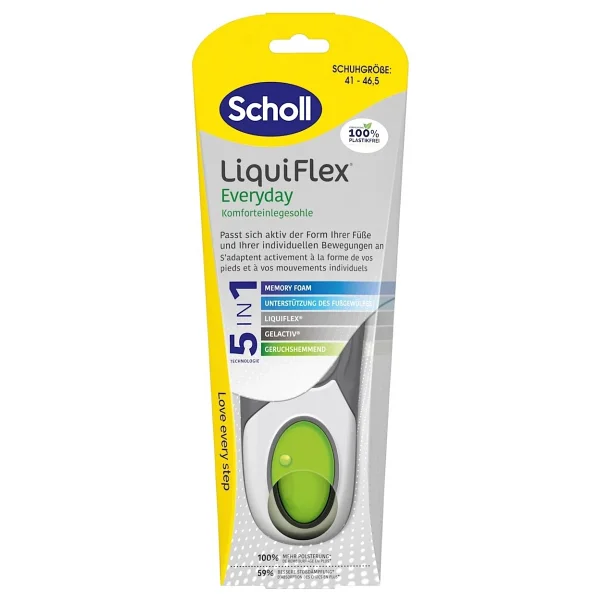 Scholl Günlük Tabanlık Jel Destekli Hafızalı Sünger 5in1 Comfort - 41,5-46,5 Numara L Beden - Alice Mavisi - Görsel 8