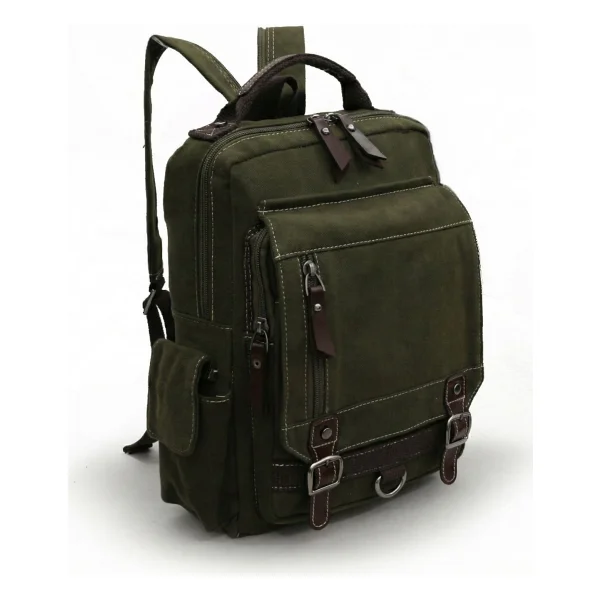 Cappadocia Vintage 4012 Çok Fonksiyonlu Sırt Çantası, 14 inç Laptop, Günlük, Postacı Çantası Yumuşak Dokulu Pamuk Gabardin (Kahverengi Kırmızı Sarı) - Görsel 7