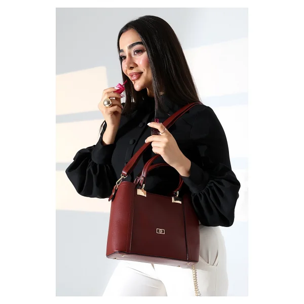 Moda Lime Kadın Kahverengi Günlük ve Abiye Kullanıma Uygun El ve Omuz Çanta - Görsel 10