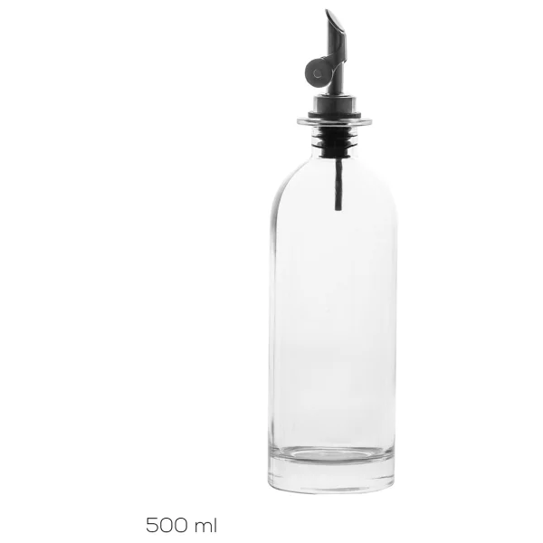 Porsima 3890-1 Gümüş Sızdırmaz Kapaklı Cam Yağlık Sirkelik Yağdanlık 500 ml - Görsel 2