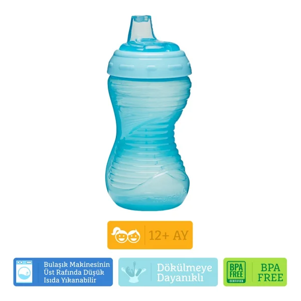 Munchkin Might Grip Mavi 12 Ay+ Alıştırma Bardağı 296 ml - Görsel 5