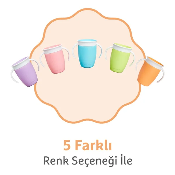 Munchkin Mucize 360° Alıştırma Bardağı, 6AY+, 207ML, Turuncu, 1 Adet - Görsel 8