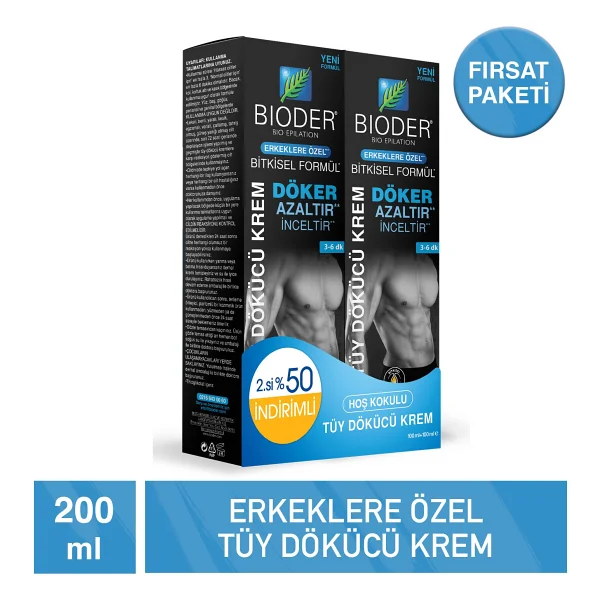 Bioder Tüy Dökücü Krem 2x100 ml - Erkekler için Derinlemesine Nemlendirici ve Tüy Azaltıcı Özellikli - Görsel 6