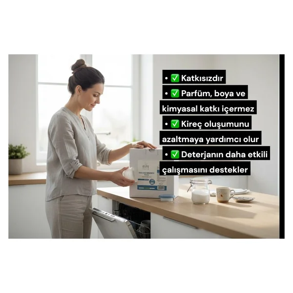the Elite Home Bulaşık Makinesi Tuzu 3 Kg Doğal Saf Tuz - Kireç Önleme - Makina Koruma - Görsel 2