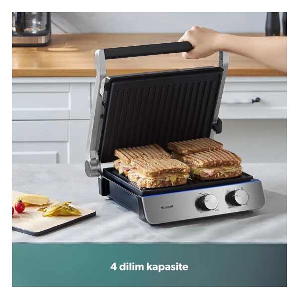 Homend Grilliant 1344H Inox 2000 W Izgara ve Tost Makinesi - Görsel 2