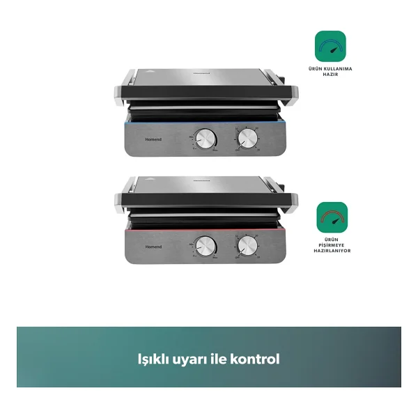 Homend Grilliant 1344H Inox 2000 W Izgara ve Tost Makinesi - Görsel 4