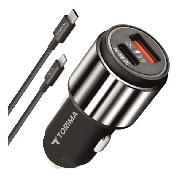 Torima C16 45 W Type-C Kablolu Hızlı Araç Şarj Aleti - Görsel 5