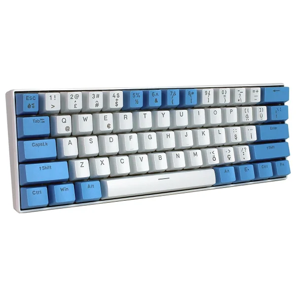 Apera H61K Mini Mekanik Kablolu Gaming Oyuncu Klavye Türkçe Q Blue Switch 12 Ad Rgb LED Işık Modlu 61 Tuşlu - Mavi - Görsel 9