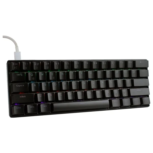 Apera H61K Mini Mekanik Kablolu Gaming Oyuncu Klavye Türkçe Q Blue Switch 12 Ad Rgb LED Işık Modlu 61 Tuşlu - Mavi - Görsel 10