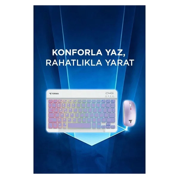 Torima TMK-09 Mor RGB Kablosuz Klavye Mouse Seti - Görsel 8