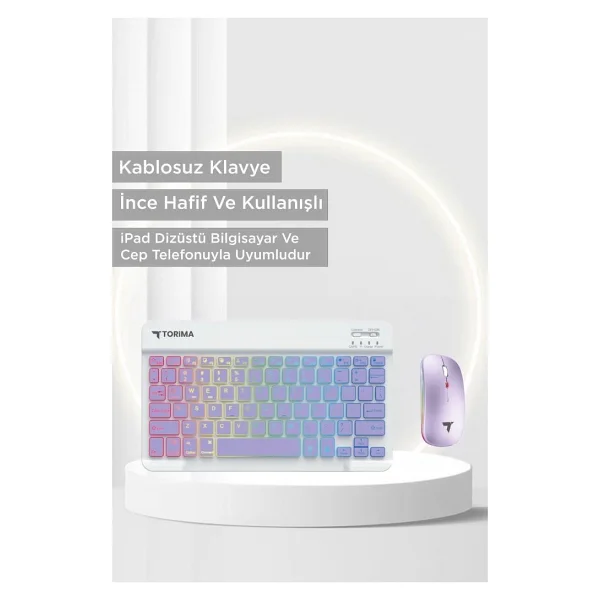 Torima TMK-09 Mor RGB Kablosuz Klavye Mouse Seti - Görsel 9