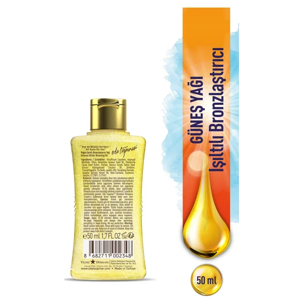 Eda Taşpınar Yoğun Işıltılı 50 ml Bronzlaştırıcı Yağ - Görsel 2