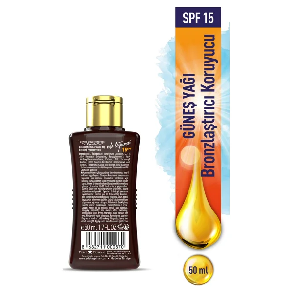 Eda Taşpınar Koruyucu 50 ml 15 Faktör Bronzlaştırıcı Yağ - Görsel 2
