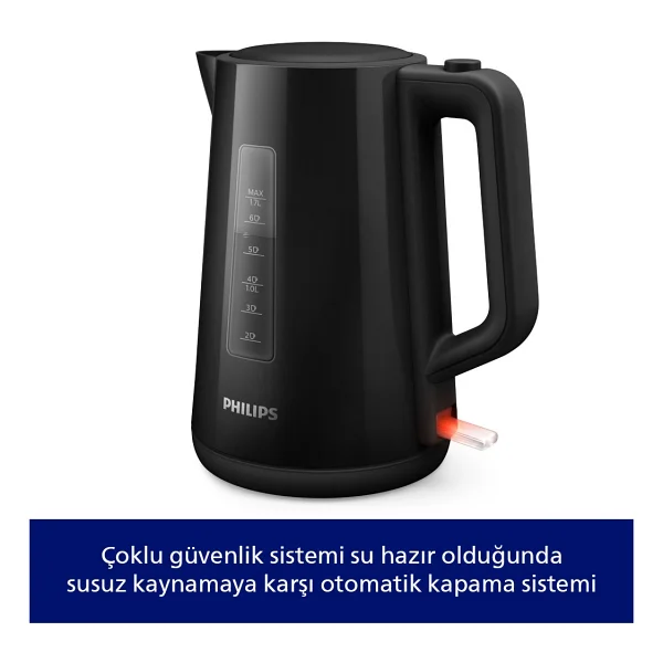 Philips 3000 Serisi HD9318/20 2200 W 1.7 lt Siyah Kettle - Görsel 5
