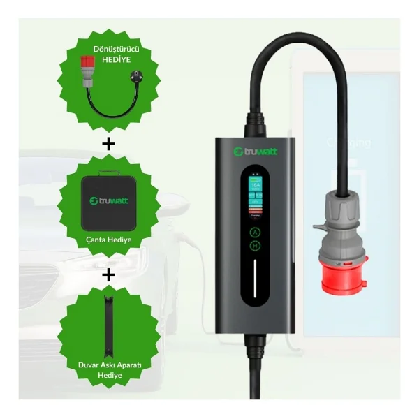 Truwatt ZTA405 11 kW 5 m Taşınabilir Elektrikli Araç Şarj İstasyonu - Görsel 2